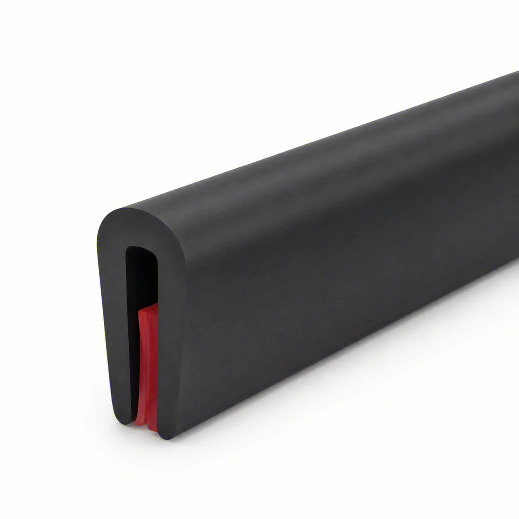 1 Piece 1M Black Self-Adhesive Rubber U-Shaped Edge Strip for Metal Sheets - Durable Sealing Strip Oasis Select