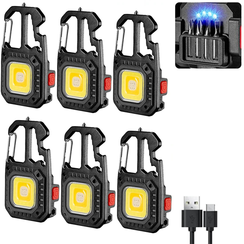 Mini LED Keychain Flashlight USB-C Rechargeable & Window Hammer