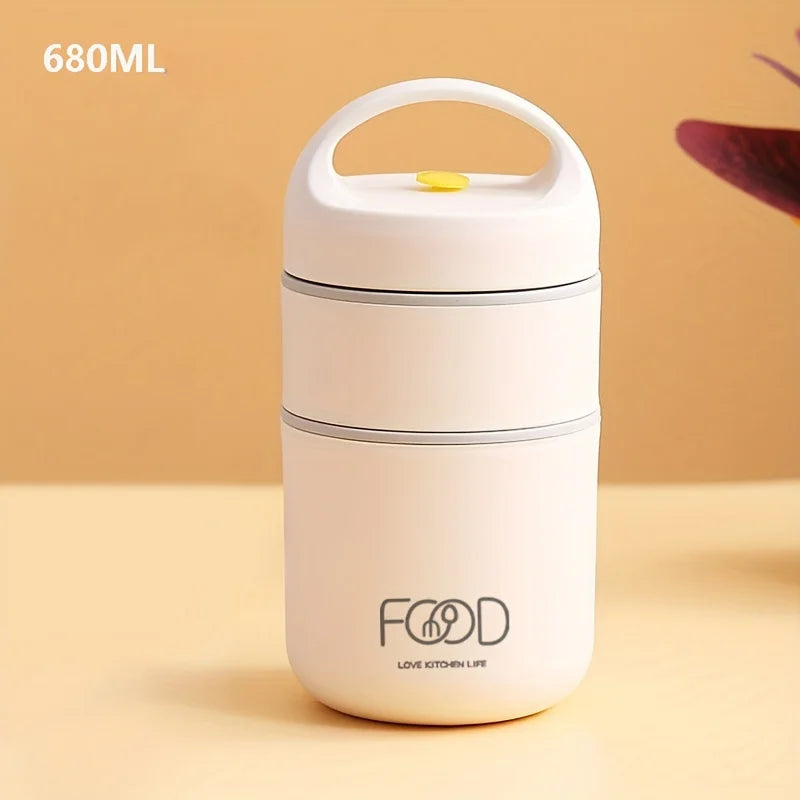 Compact Thermal Lunch Box With Insulated bag and spoon - Stainless Steel Soup Cup with Insulated Design, for Office, School Oasis Select