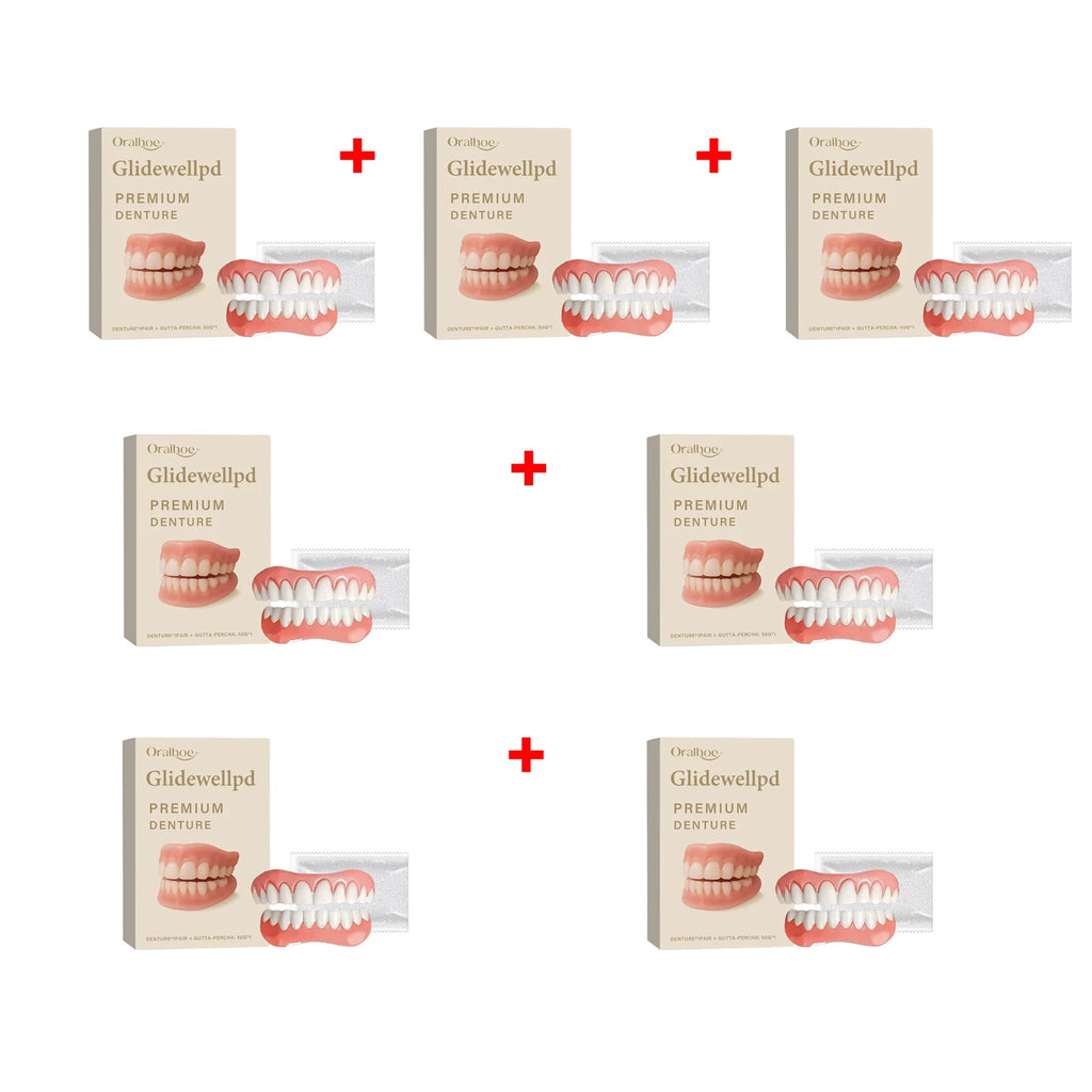 Oralhoe Soft Silicone Temporary Dentures Full Set – Upper & Lower Temporary Denture Set Oasis Select 7sets boxed