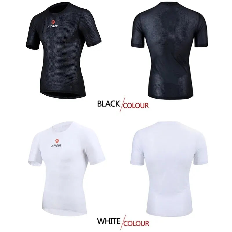 X-TIGER Men's Cycling Shirt Quick-dry Breathable Base Layers Bike Undershirt Polyester Mesh Biking Maillot Ciclismo Hombre Oasis Select