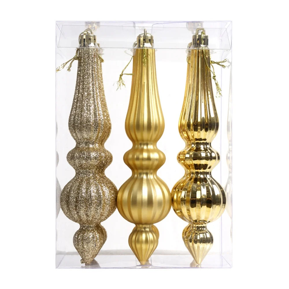 6-Piece Glitter Electroplated Christmas Tree Ornaments Set