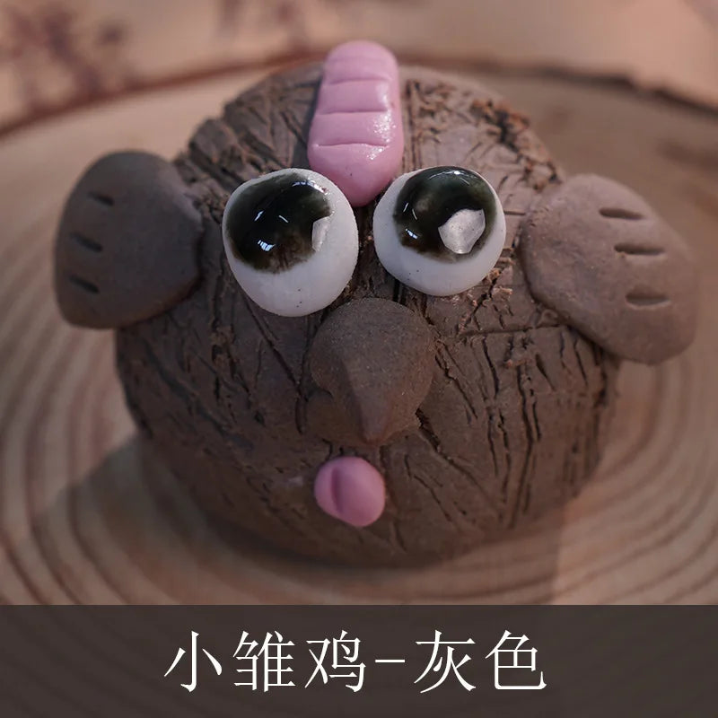 Ceramic Cute Mini Ornaments for Tourist Attractions, Hand-Pinched Animals, Cultural and Creative Decorations Tea Pets Oasis Select 16