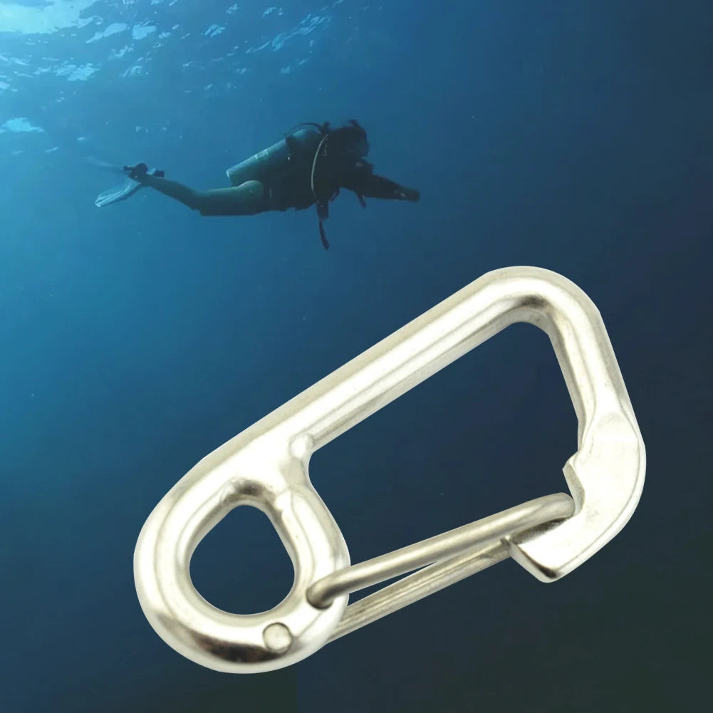 Scuba Diving Hook Stainless Steel Safety Diving Buckle Clip Camping Carabiner Simple Hook Hanging Buckle Snap Kayak Accessories Oasis Select