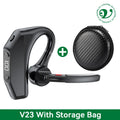 Bluetooth Business Earphones Talk/Music Time 20/30 Hours LED Digital Display With MlC Noice Cancelling Wireless Headset Oasis Select V23 Black With Bag