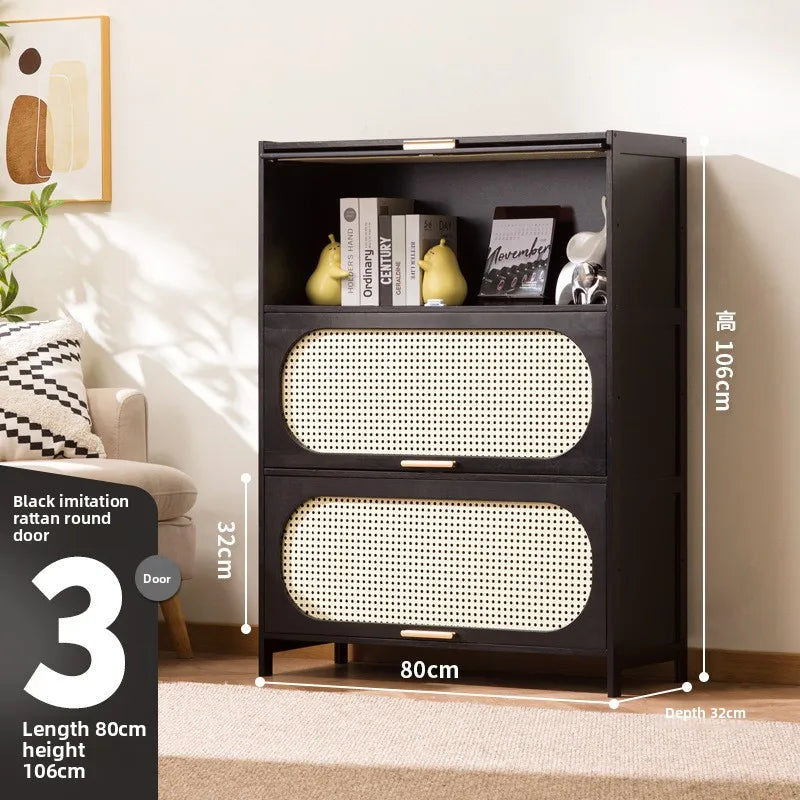 Bookcase living room 2024 new locker glass door display case modern simple multi-layer bookshelf storage locker Oasis Select 80 long three doors