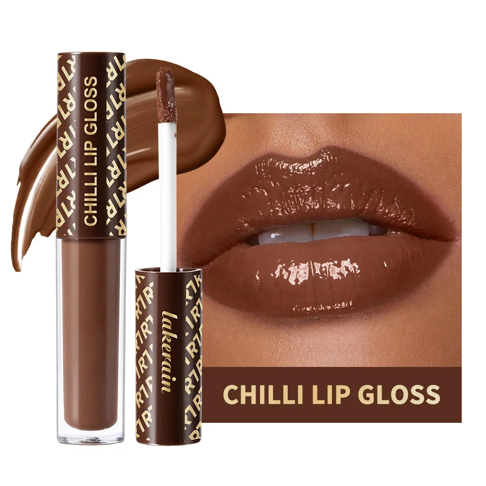 Chocolate Chilli Lip Gloss Instant Plump & Hydrated Repair Dry Lips Glossy Finish Moisturizing Non-drying Lip Plumper Daily Lip Oasis Select 1 pc