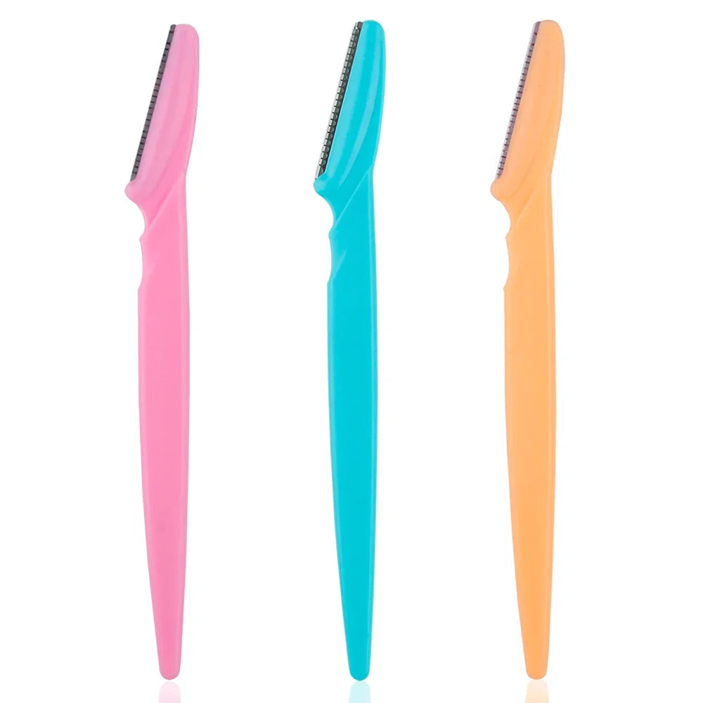 3/4/10Pcs Eyebrow Trimmer Face Blade Shaver Portable Eye Brow Epilation Hair Removal Safety Eyebrow Cutting Woman Makeup Tools Oasis Select 3Pcs Mix Color