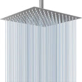 New 8/10/12Inch Rainfall Shower Heads Stainless Steel Square Showerhead Ultra Thin Waterfall Shower Head Pressurized Shower Head Oasis Select Sliver Shower 10 inch
