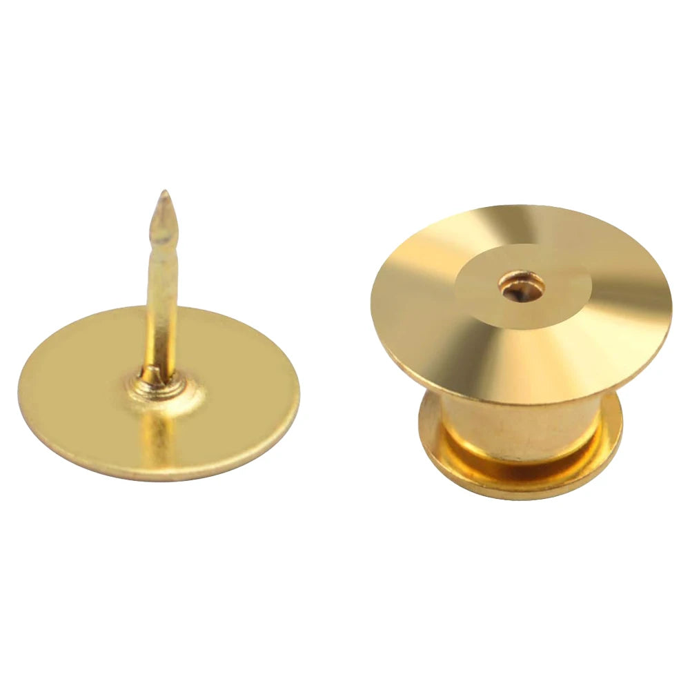 40pcs Platinum Colors Clutch Pin Backs with Tie Tacks Blank Pins Kit, Locking Bulk Metal Pin Keepers Locking Clasp Oasis Select Gold