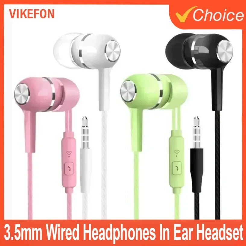 Mobile Phone Wired Headphones In-ear Simple With Mic Silicone Ear Tips Business Wired Headset Heavy Bass Music Earphone Oasis Select