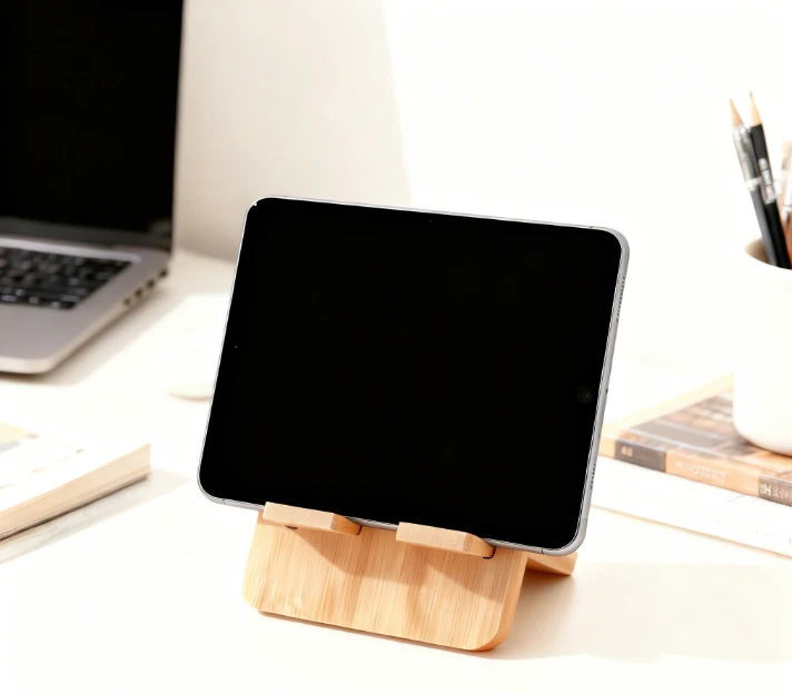 Desktop Lazy Stand Charging Dock for Phones & Tablets, Creative Christmas Gift, Perfect for Short Video Viewing, Bamboo-Wood Oasis Select