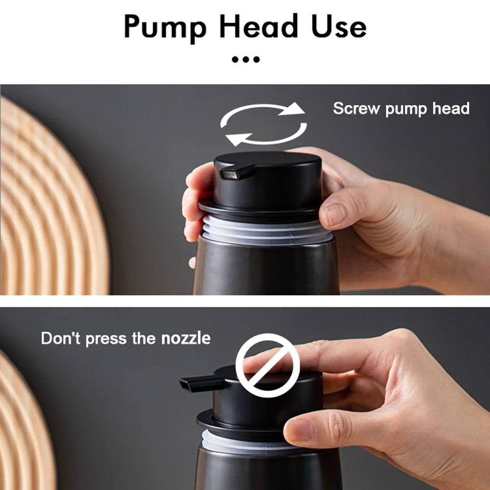 Ceramic Soap Dispenser 400ml – Refillable Leak-Proof Pump
