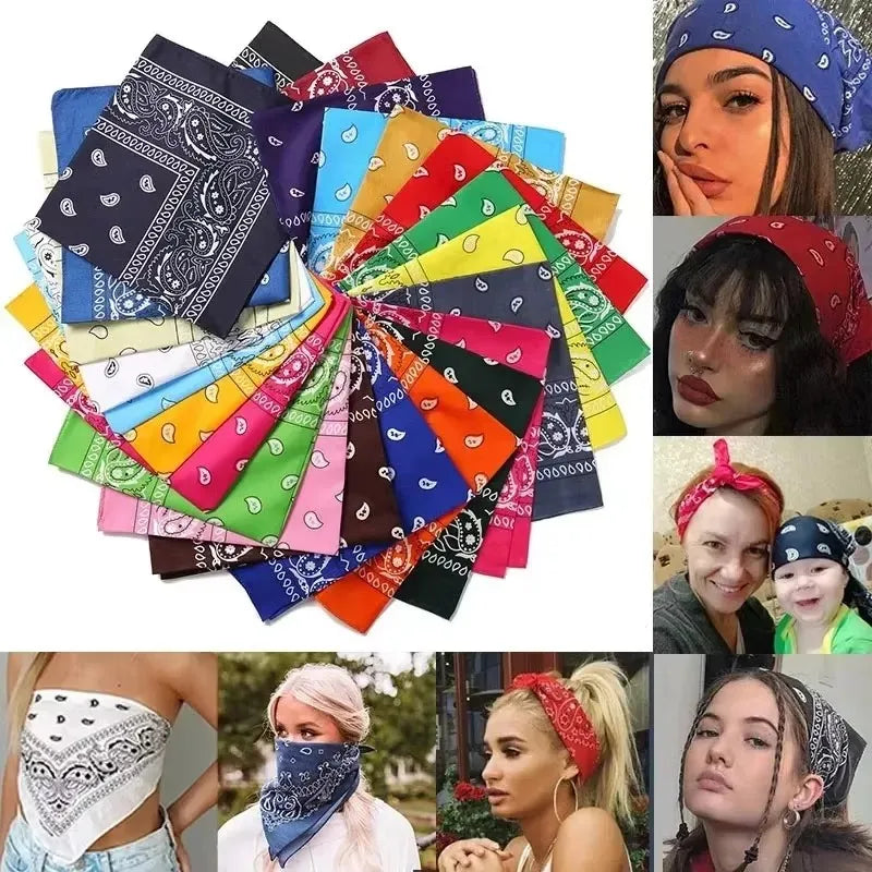 1/4pcs Men Women Bandana Hairband Cowboy Mens Biker Sports Headwear Wrist Hairwrap Single Sided Head Wrap Scarf Paisley Oasis Select
