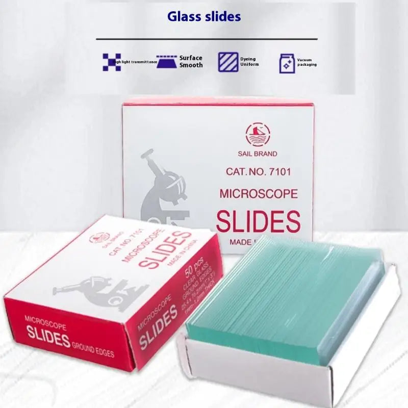 Wholesale 50Pcs DIY Accessories Microscope Slides Blank Biology Glass Slide For Basic Biological Science 25.4x76.2MM Oasis Select