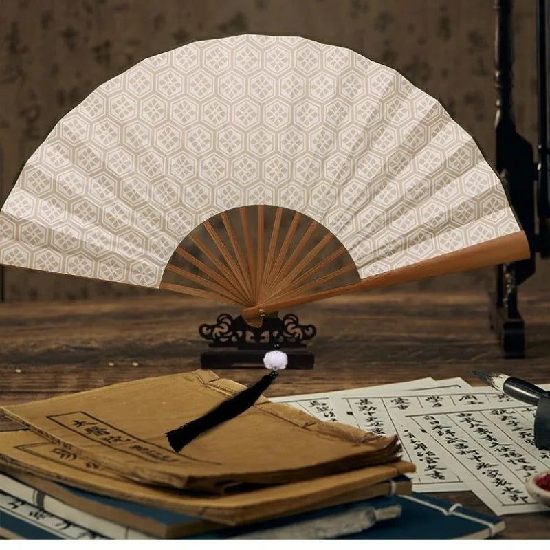 Chinese Style Folding Hand Fan Longmen Inn Chen Lijun Same Style Bamboo Fan Vintage Cosplay Prop for Hanfu Performance & Gift Oasis Select