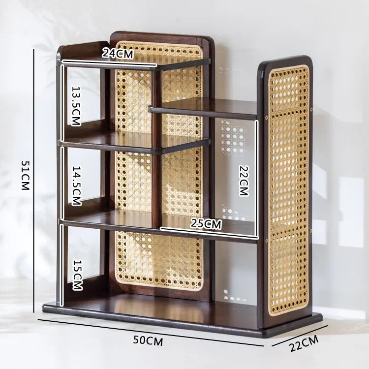 Desktop cup holder Multi-layer teacup water cup grid holder Mark coffee cup display rack Premium cup storage rack Oasis Select Walnut-50