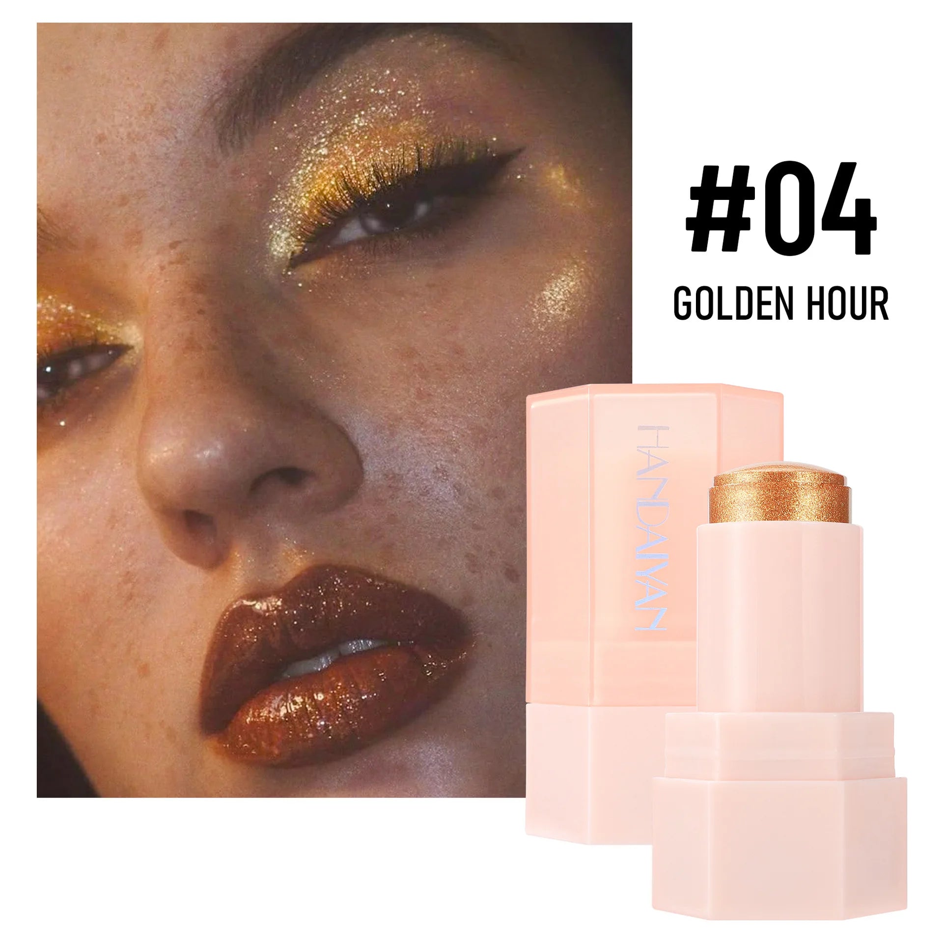 6 Shade Creamy Highlighter Stick Stunning Shimmer Glow For Cheekbones Lips Face Body Smooth Blendable Makeup Oasis Select 04 GOLDEN HOUR