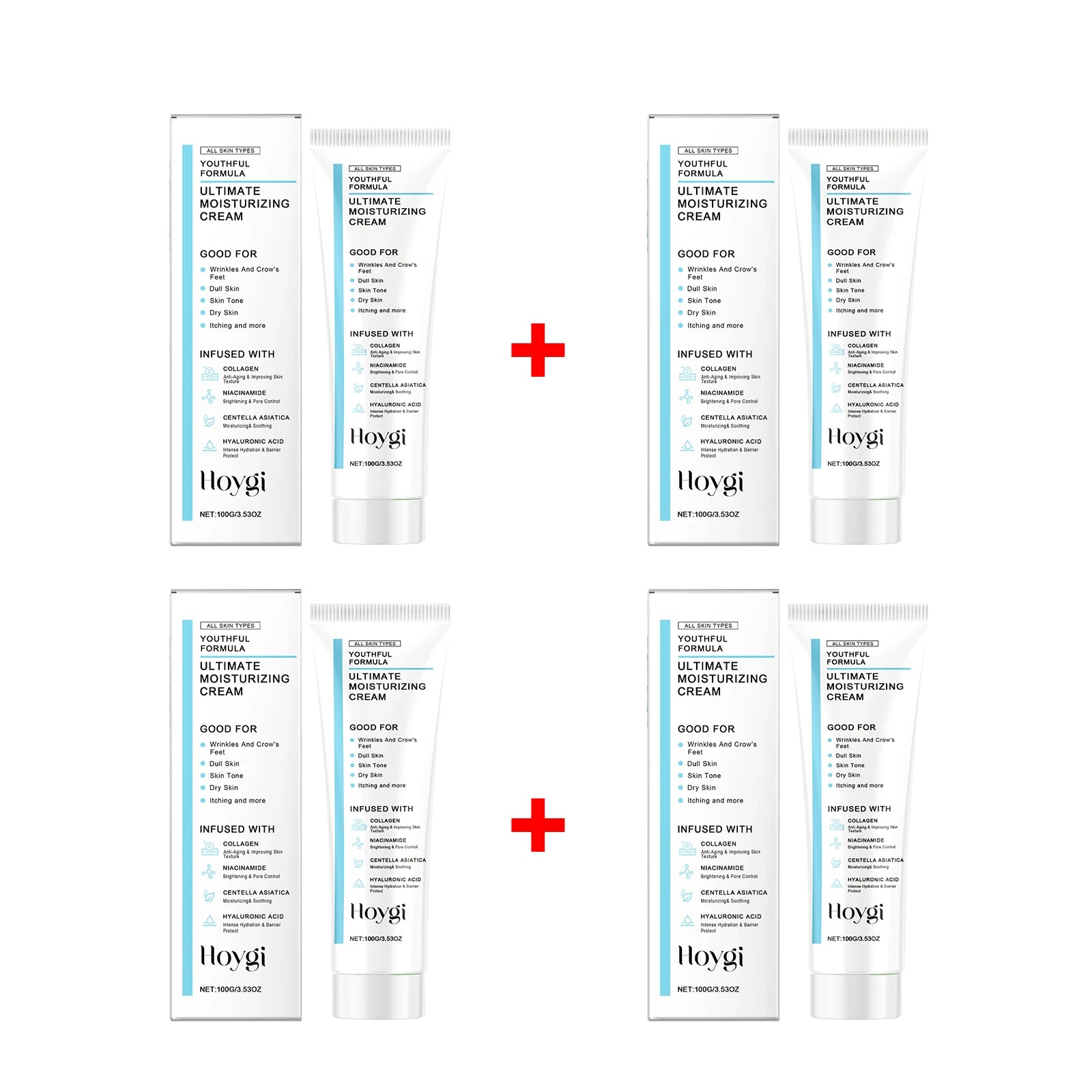 Centella Moisturizing Cream Hyaluronic Acid Daily Nourishing Cream Strengthen Barrier Rejuvenation Oil Control Nourish Skin Oasis Select 4 X 100g boxed