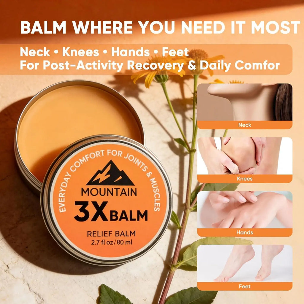 Mountain 3X Soothing Balm – Organic Arnica & Camphor Cream Soothing Body Balm Oasis Select