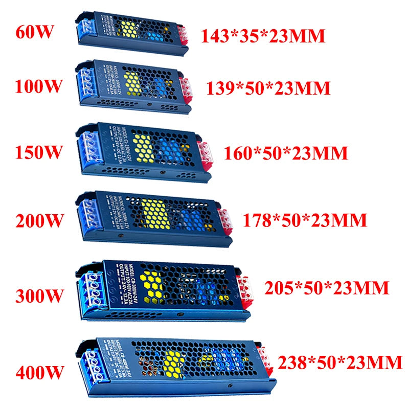 DC Power Supply 12V 24V AC 220V TO DC 12V 24V 60W 100W 150W 200W 300W 400W Power Supplies Transformer LED Driver LED Strip Light Oasis Select