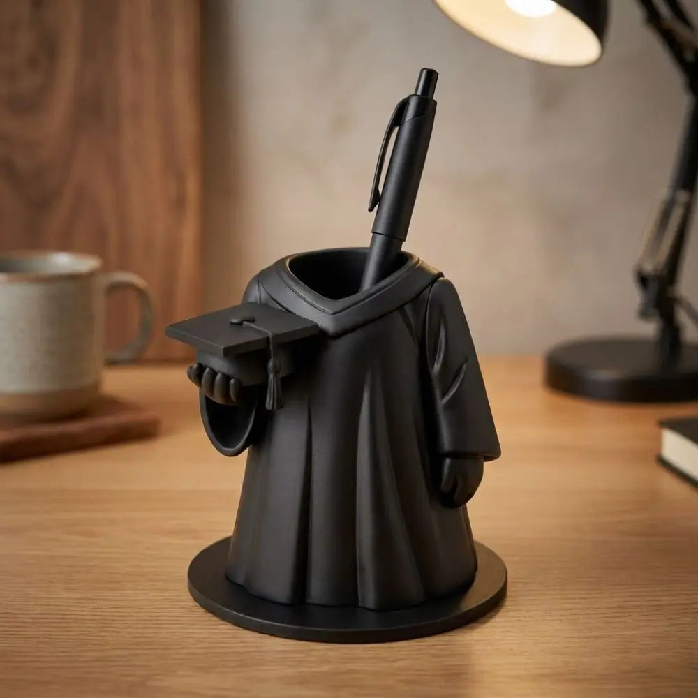 3D Printing Graduation Gown Pen Holder Plastic Non-Slip Base Clothing-Shaped Pen Cup Large Capacity Unique Makeup Brush Bucket Oasis Select