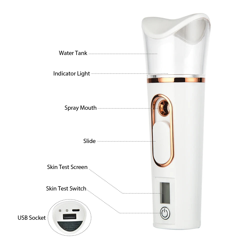 Nano Mist Facial Sprayer with Skin Moisture Tester | Hailicare