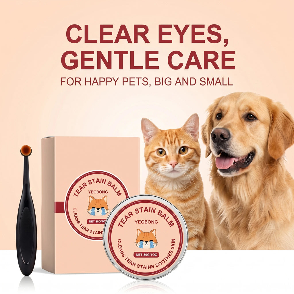 Pet Tear Stains Remover Balm for Dogs and Cats Removes Tear Stains and Eye Discharge Reduce Tear Marks Soothes Eye Area Pet Care Oasis Select