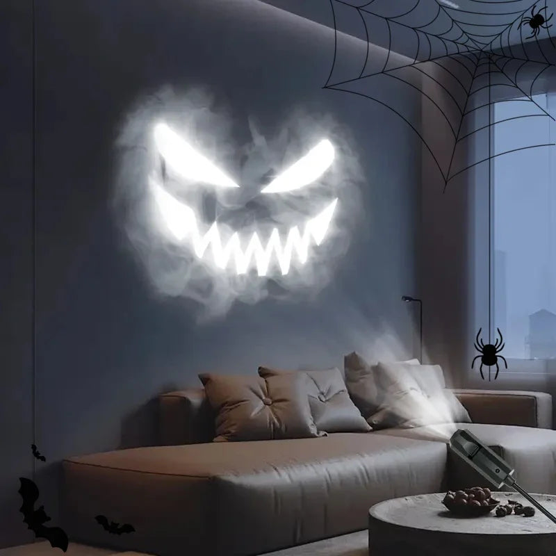 Halloween USB Projector Light Skull NightLight Ghost LED Lamp 360Degree Rotating Switchable Pattern Design Dark & Night Ambiance Oasis Select