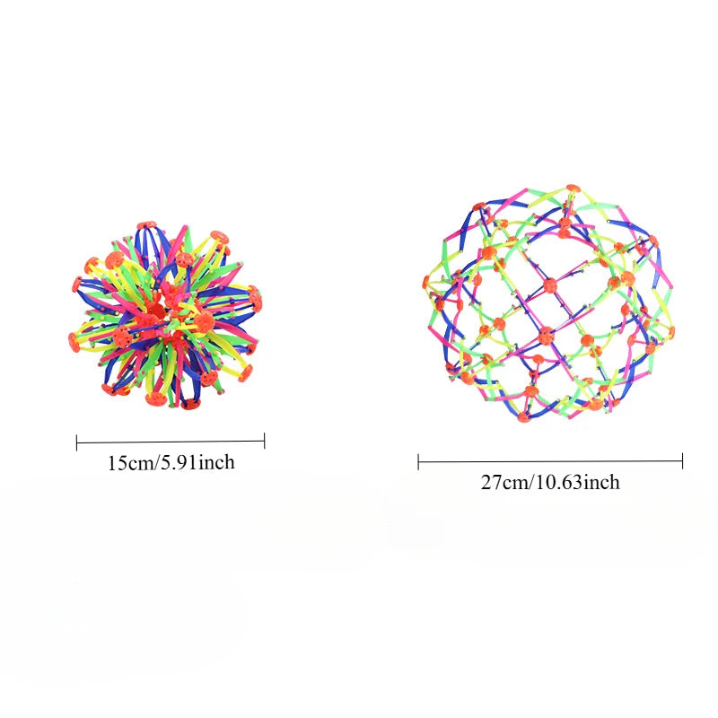 Colorful Expandable Stress Ball Rainbow Sensory Fidget Ball for Kiids Outdoor sports toys Durable Plastic Magic Balls Toys Oasis Select 15cm