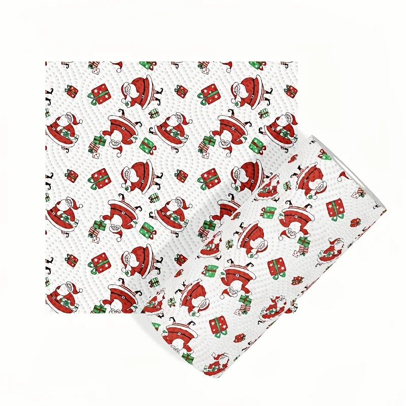 Christmas Kitchen Paper, Disposable Kitchen Cleaning Dual - Christmas Home Cleaning Tools, Christmas Decorative Paper Towels Oasis Select 1 roll 2