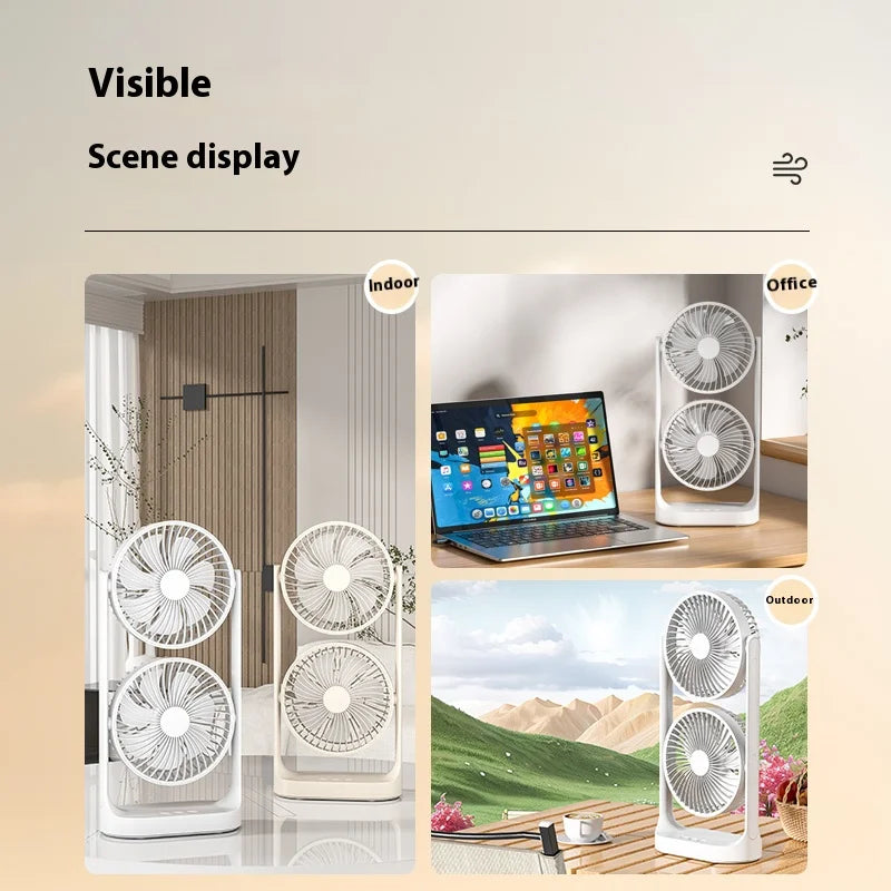 URGGU Quiet USB Desktop Twin Fan – 360° Rotation, 3 Speeds