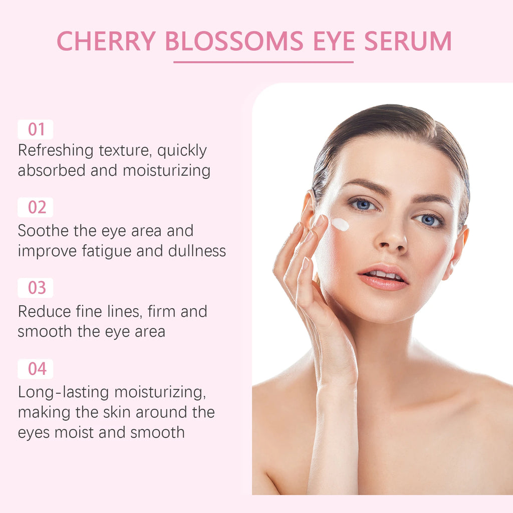 JAYSUING Sakura Eye Serum Anti Dark Circles Puffiness Eye Bag Wrinkle Remover Firming Moisturizing Brightening Eye Lifting Cream Oasis Select