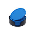 6-Piece Non-Slip Silicone Coaster Set – Round Cup Mats Silicone Coaster Set Oasis Select Blue 6 mat and 1 bracket Round