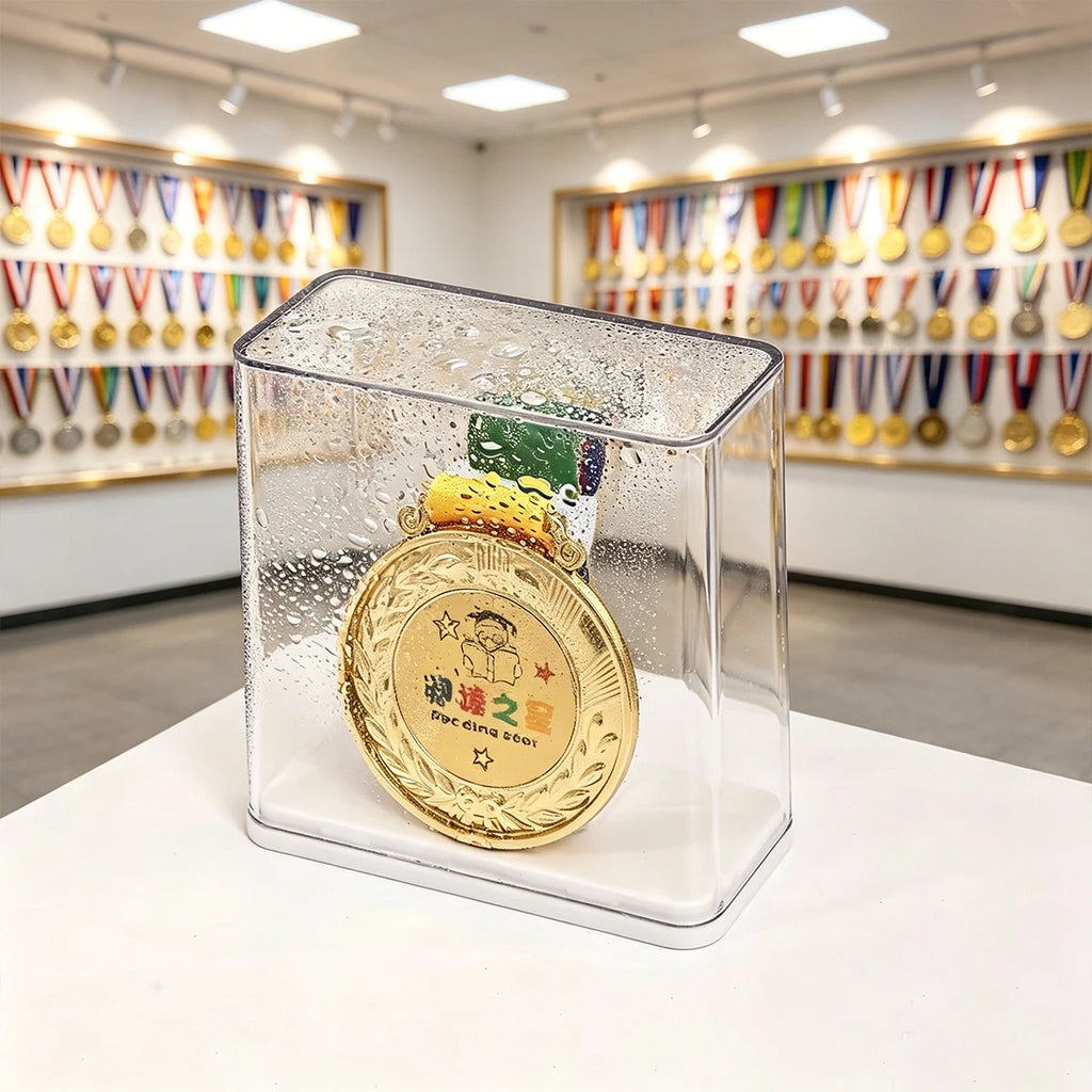 1pc transparent stackable acrylic medal display and storage box stackable certificate and trophy storage rack display box Oasis Select