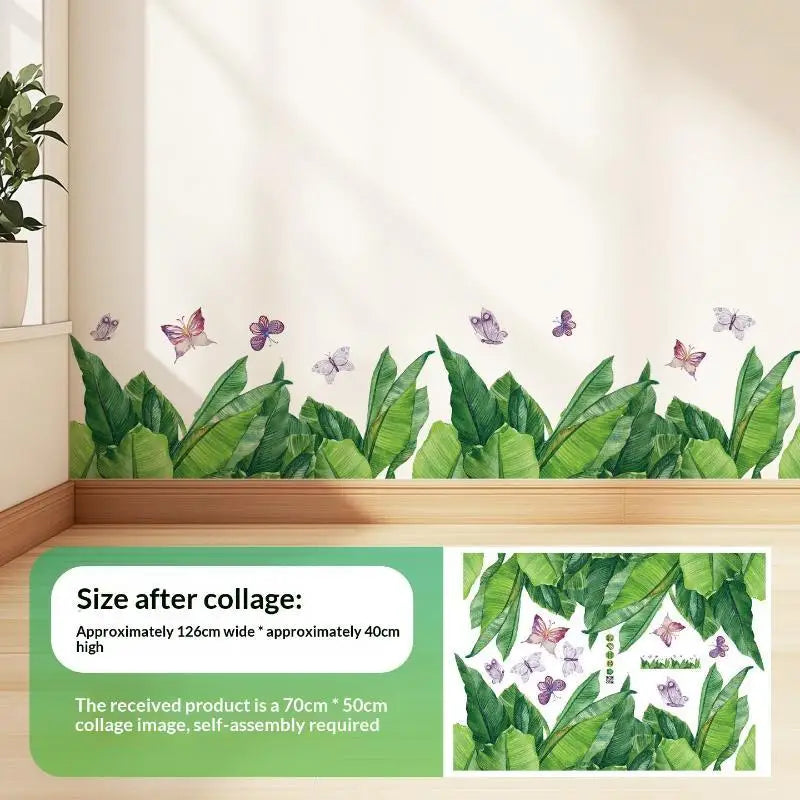 Floral Butterfly Border Wall Sticker – Removable PVC Decal