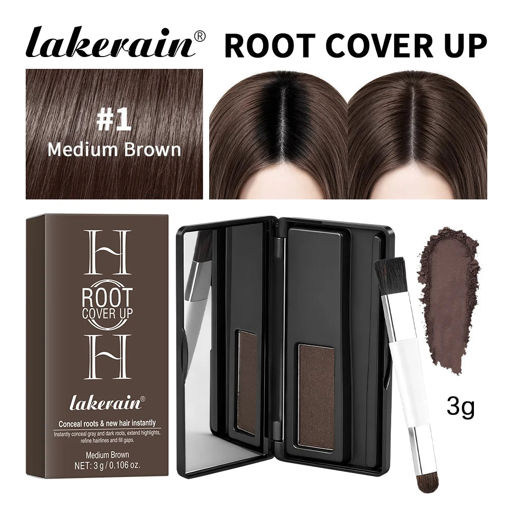Natural Hair Powder Palette Hair Line Shadow Makeup Hair Concealer Long Lasting Waterproof Root Cover Up Instant Coverage Powder Oasis Select 1Medium Brown