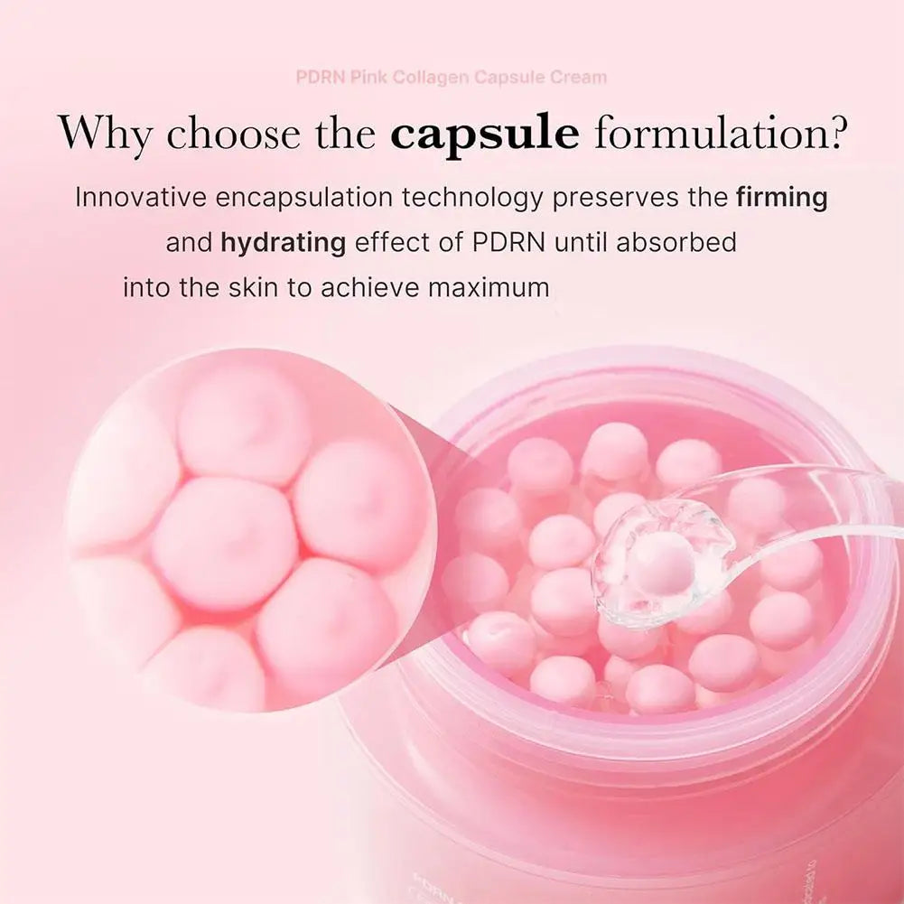 PDRN Collagen Capsule Cream with Niacinamide Rejuvenating Face Moisturizer Lightweight Plumping Cream Glow Skin Tone Skin Care Oasis Select