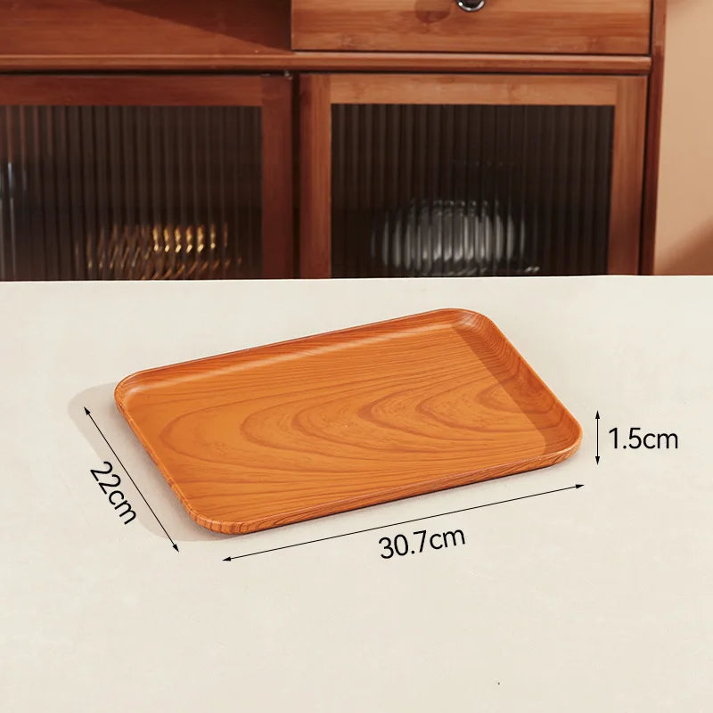 Plastic Tableware Fruit Household Buffet Plate Decorative Candy Trays Rectangular Dessert Dinner Plate for Home Supplies Oasis Select 30.7x22x1.5cm