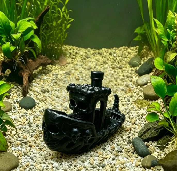 Mysterious Skull Pirate Ship Miniature Figurine 3D Printed Aquarium Decor Skeleton Vessel Ornaments Fish Tank Home Display Gifts Oasis Select Skeleton ship5