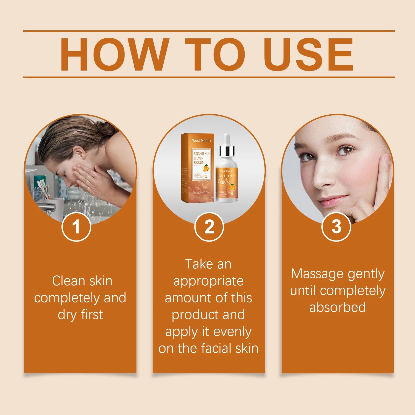 West Month Vitamin C Brightening Serum Reduce Melanin Brighten Even Skin Tone Deeply Moisturize Face Skin Care Beauty Makeup Oasis Select