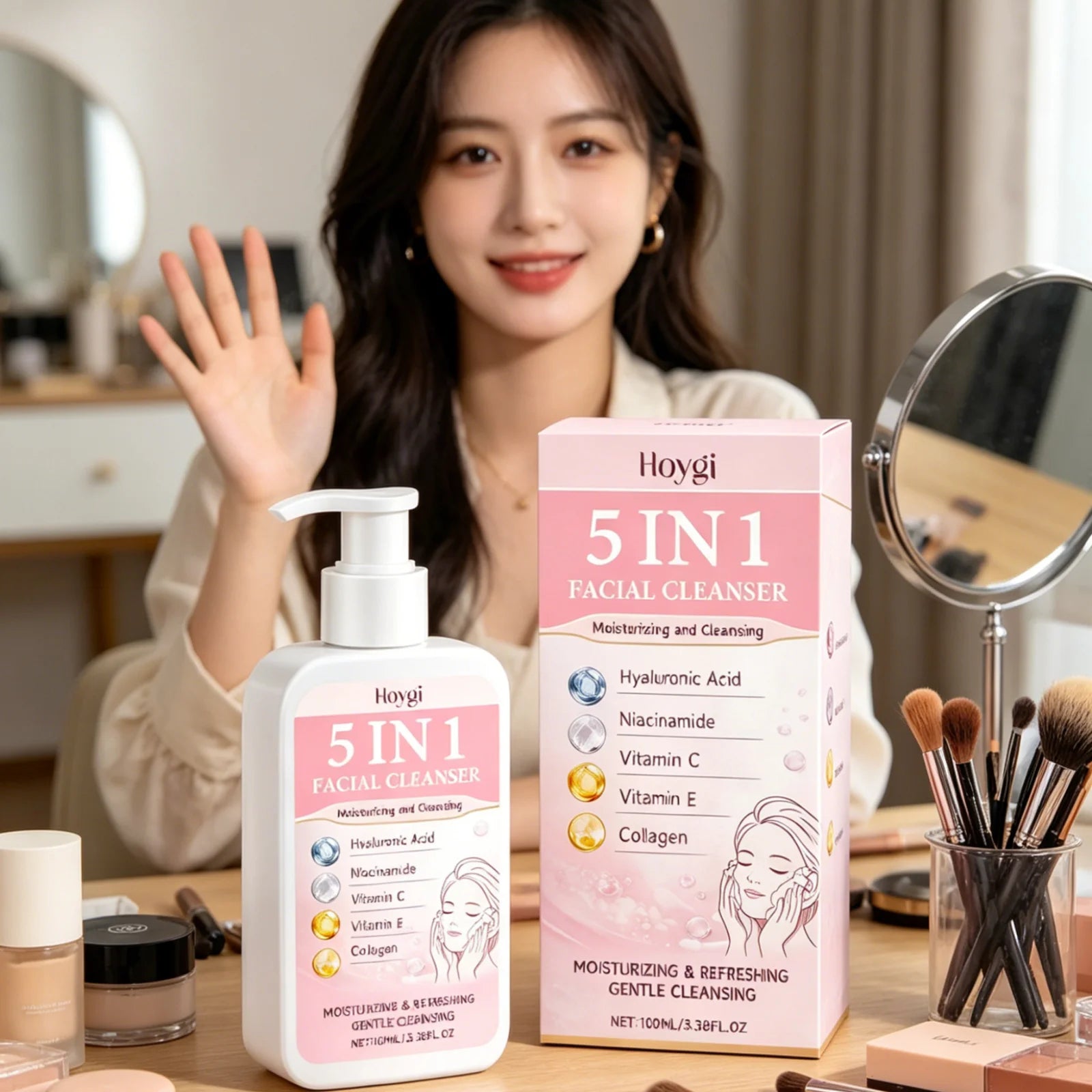 Hoygi 5-in-1 Facial Cleanser – Oil Control & Brightening Foam Facial Cleanser Oasis Select