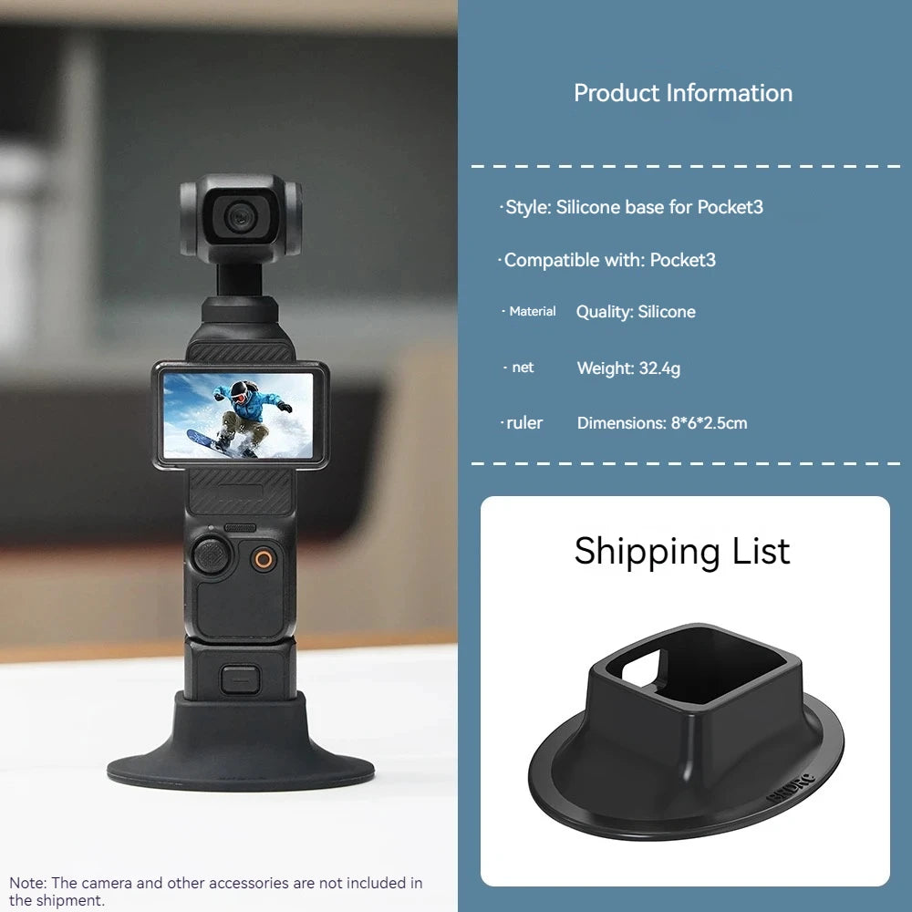 Silicone Mounting Base for DJI Osmo Pocket 3 & 4 Anti-Skid