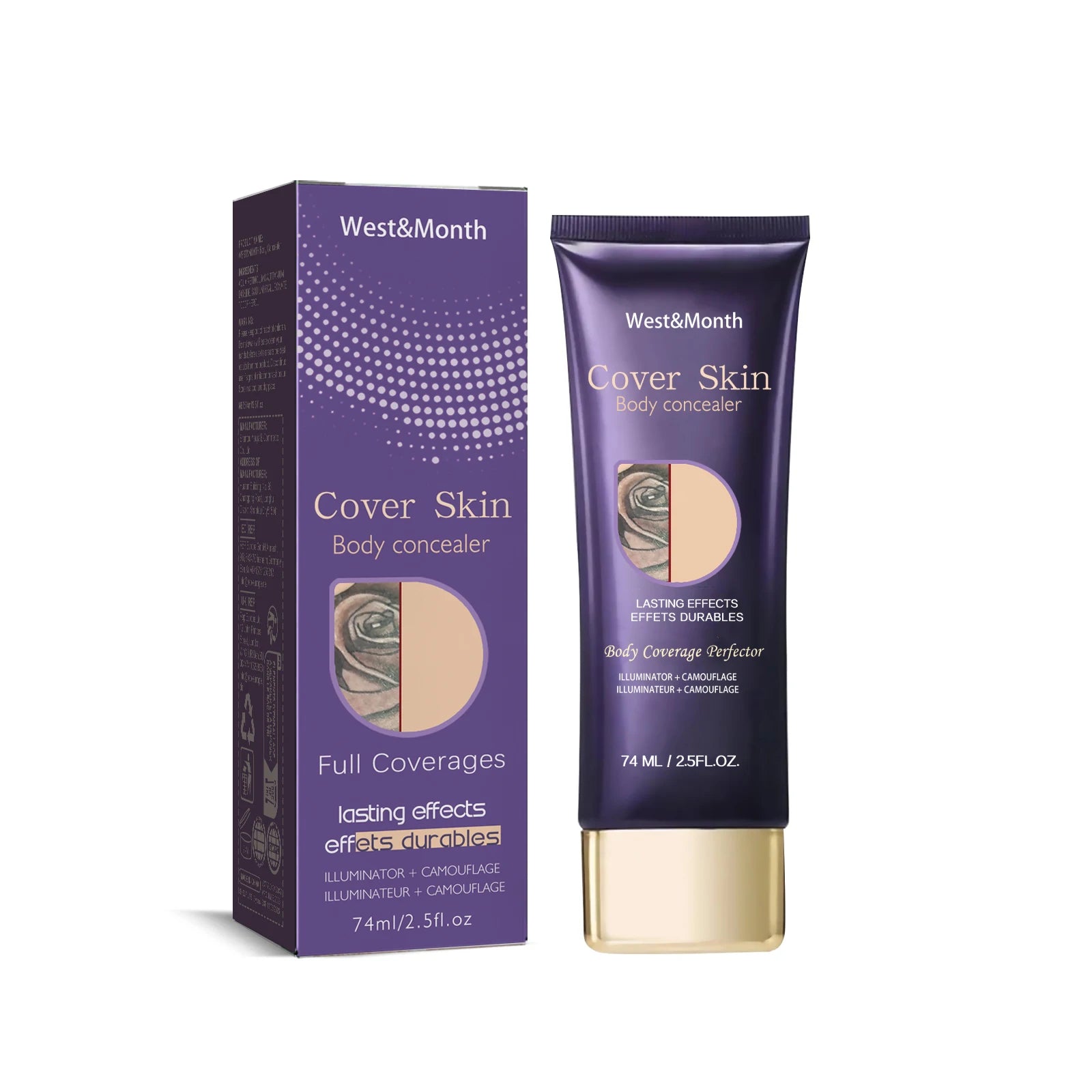 WEST MONTH 74ml Waterproof Tattoo Concealer Body Cover Cream Tattoo Concealer Cream Oasis Select 74ml