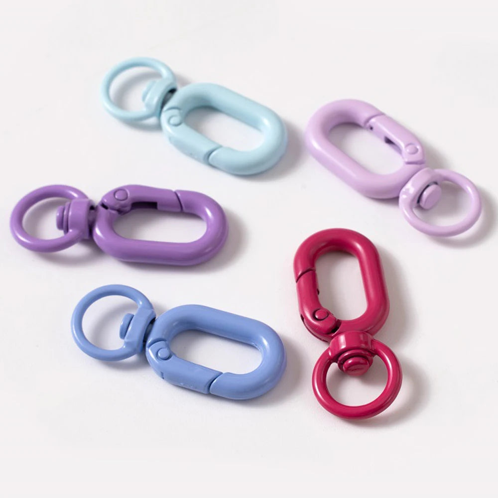 5pcs Colorful Metal Lobster Claw Clasps Swivel Lanyards Trigger Strap with Key Ring DIY Accessories for Bag Key Chains Connector Oasis Select