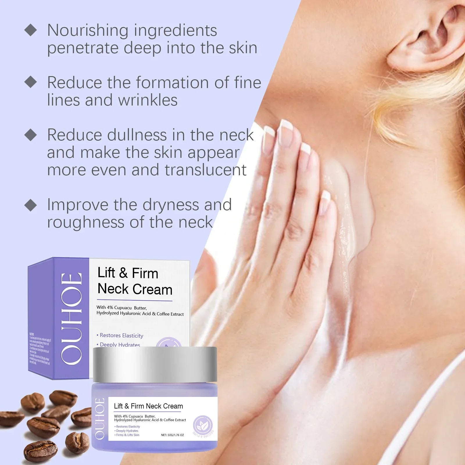 Tighten Lift Neck Cream Firming Reduce Fine Lines Brightening Nourish Smoothing Lasting Moisturize Neck Rejuvenation Care Lotion Oasis Select