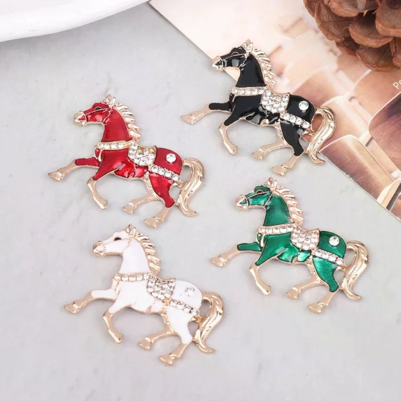 Classic Rhinestone Horse Brooches For Women Versatile Animal Lapel Pins Clothing Corsage Jewelry Accessories New Year Gifts Oasis Select