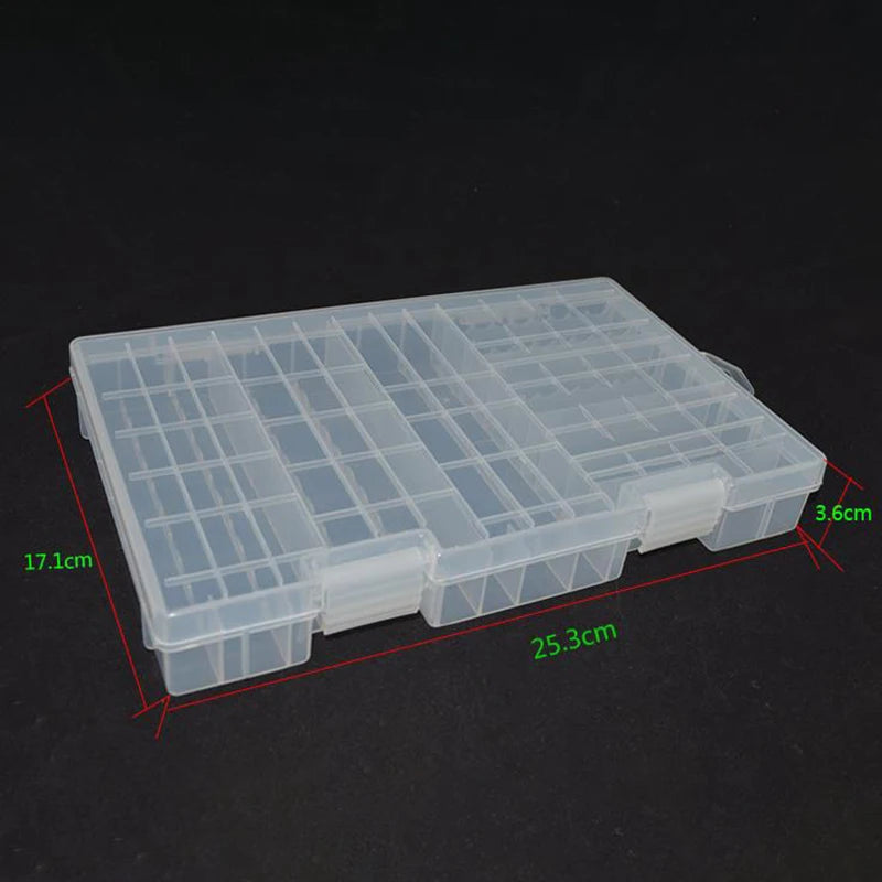 100-Slot AA & AAA Battery Storage Box | Transparent Organizer