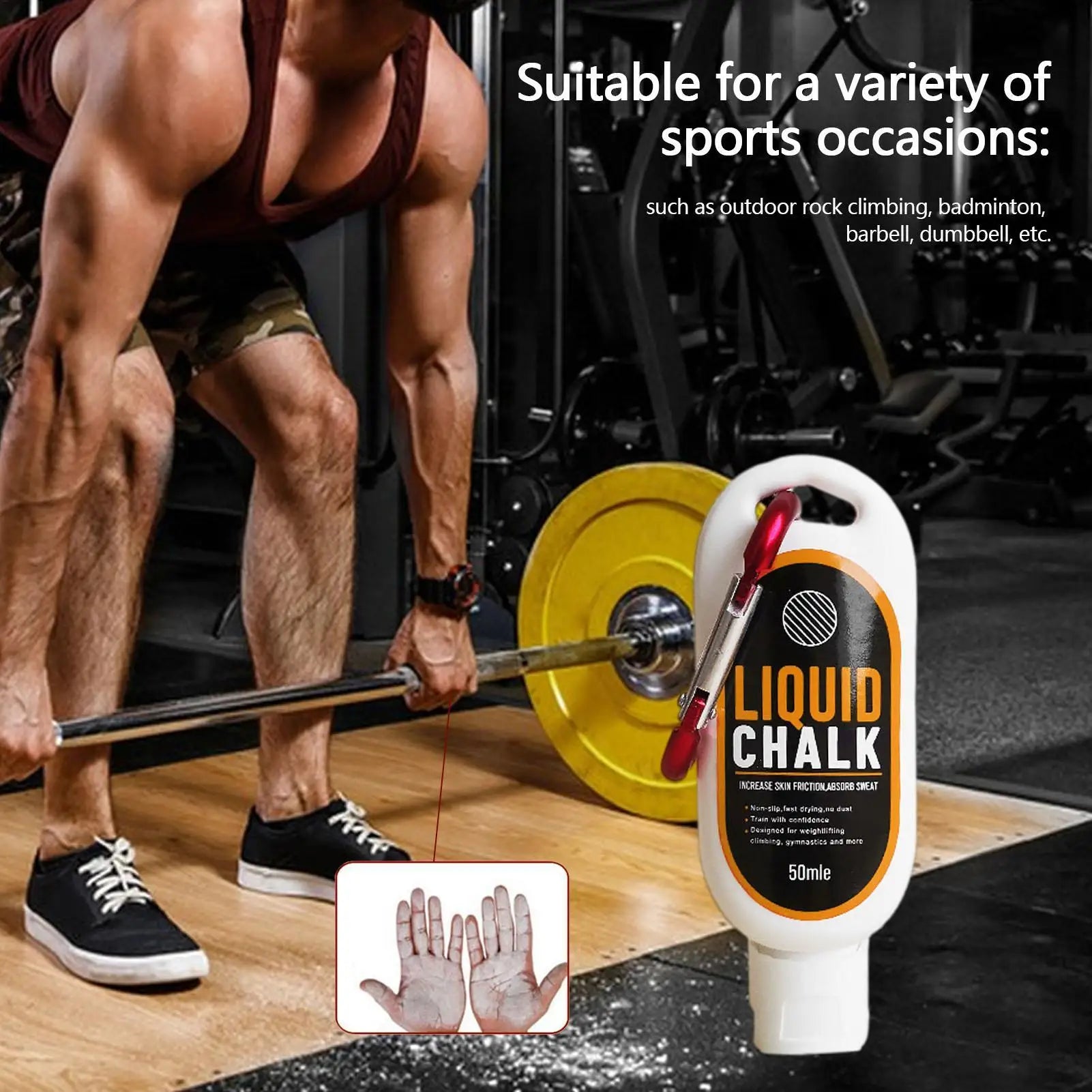 30/50/100ml Sports Liquid Magnesium Powder Fitness Lifting Anti Slip Cream Grip Liquid Magnesium For Pole Dancing Rock Climbing Oasis Select