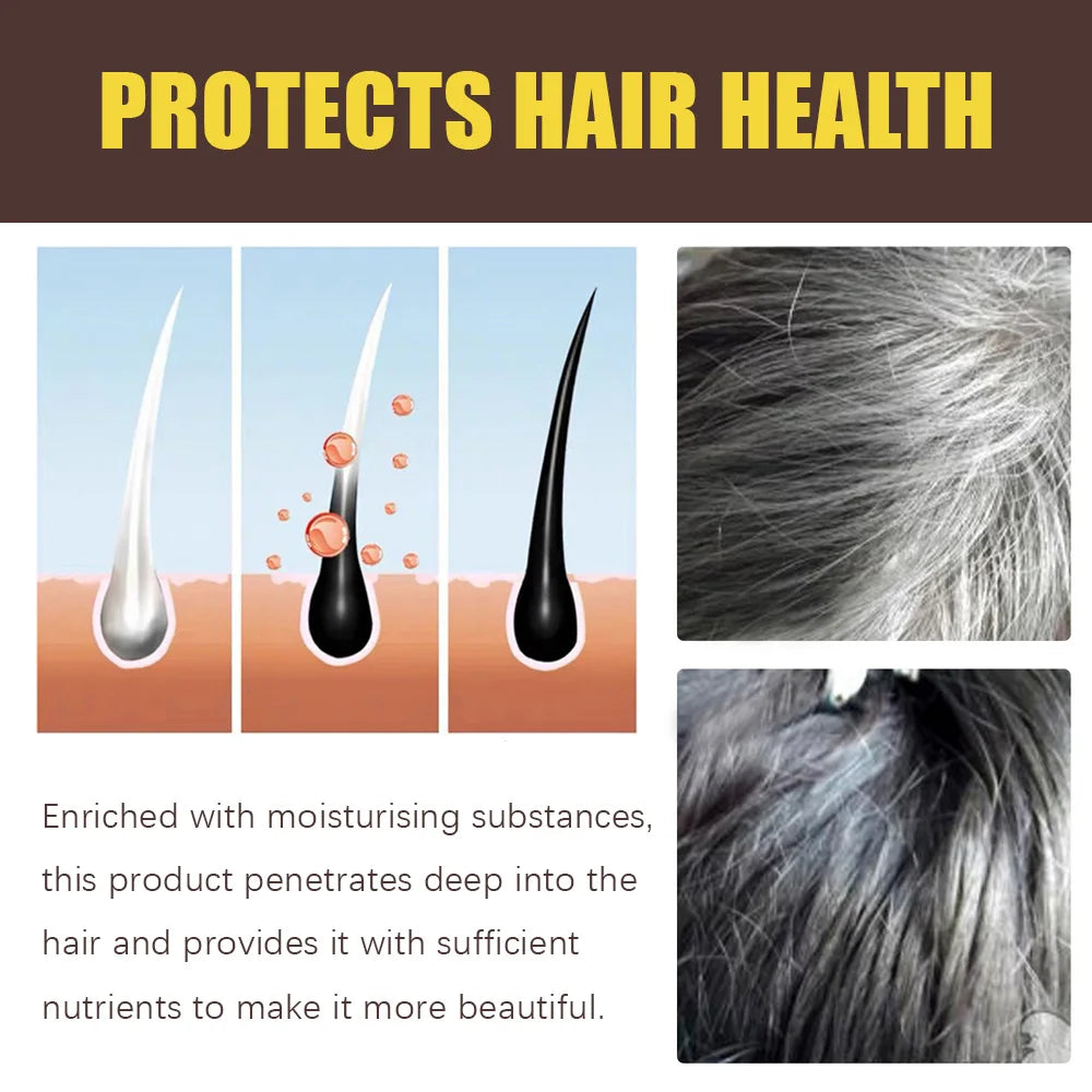 New Hair color shampoo 3 in 1 makes hair instantly from white to brown natural hair color protective sleeve for women 100ML Oasis Select
